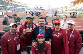 الشيخ جوعان يهنىء معتز برشم بلقبه العالمي الثالث في الوثب العالي 