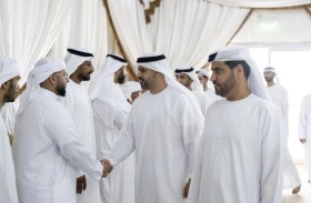 ذياب بن محمد بن زايد يقدم واجب العزاء بوفاة والدة الشهيد خالد علي غريب البلوشي  