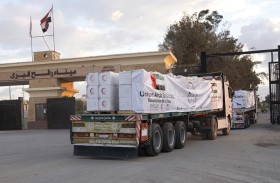 5 قوافل مساعدات إماراتية تصل قطاع غزة ضمن عملية الفارس الشهم 3   