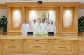 سلطان بن أحمد القاسمي يشهد توقيع مذكرة تفاهم بين دائرة القضاء ومحاكم مركز دبي المالي العالمي