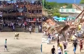 لحظات الرعب.. قتلى تحت المدرج المنهار