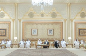 حاكم الشارقة يستقبل المهنئين بشهر رمضان المبارك