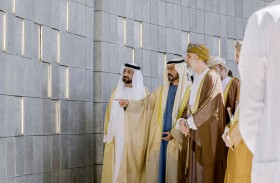 خليفة بن طحنون يستقبل رئيس مجلس الشورى العماني في واحة الكرامة