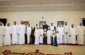 خالد بن محمد بن زايد يحضر حفل استقبال بمناسبة زفاف عبدالله بن راشد بو حسن الشامسي