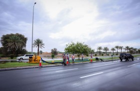 بلدية مدينة العين تواصل تكثيف جهودها للتعامل مع الحالة الجوية