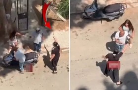 تثير الرعب بمطاردة ابنتها بسكين 