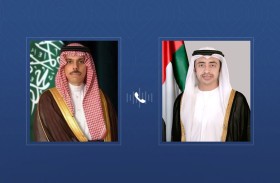 عبدالله بن زايد يتلقى اتصالاً هاتفياً من وزير الخارجية السعودي