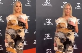 فستان من القطط الحيّة يثير الجدل