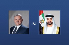 رئيس الدولة يتلقى اتصالاً هاتفياً من ملك الأردن أدان خلاله الاعتداءات الإيرانية الإرهابية التي تستهدف الإمارات