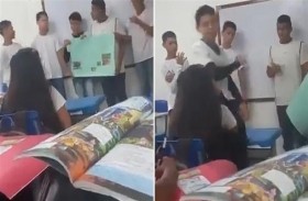 طالب يطعن زميلته في الصف