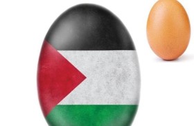 بيضة الرقم القياسي العالمي تتلون بعلم فلسطين