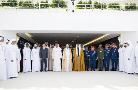 خالد بن محمد بن زايد وحمدان بن محمد بن راشد يستقبلان الوفود المشاركة في معرض دبي للطيران 2025