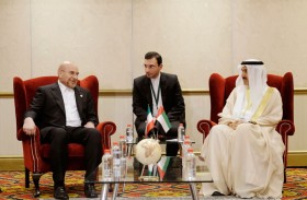 صقر غباش يلتقي رئيس مجلس الشورى الإيراني على هامش المنتدى البرلماني للدول الاعضاء في مجموعة بريكس