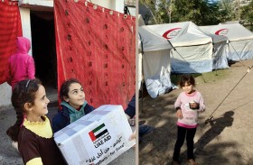 الهلال الأحمر الإماراتي يوزع طروداً غذائية على أهالي رفح 