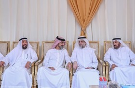 وليا عهد الشارقة وعجمان والشيوخ يعزون في وفاة سلطان أحمد بن خادم