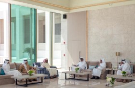أمير قطر يستقبل طحنون بن زايد ومنصور بن زايد 