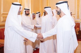 حمد الشرقي يواصل استقبال المهنئين بشهر رمضان بحضور ولي عهد الفجيرة