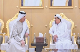 حميد بن راشد يتقبل تعازي سعود بن صقر والشيوخ في وفاة الشيخ سعيد بن راشد النعيمي